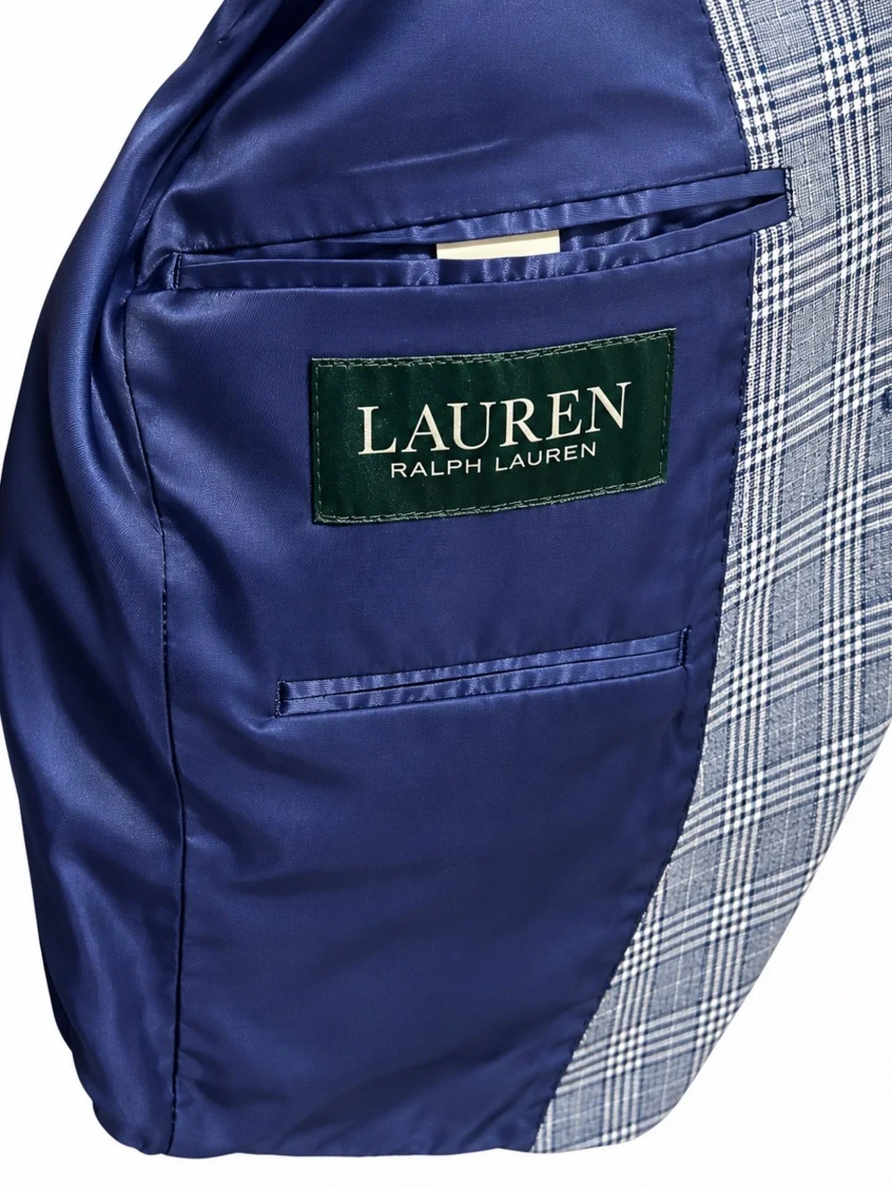 Ralph Lauren Boy’s Gray Plaid Blazer with Navy Lining